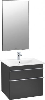 Мебель для ванной Villeroy & Boch Venticello 60 black matt lacquer, с ручками хром