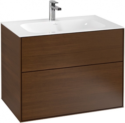 Тумба для комплекта Villeroy & Boch Finion 80 walnut veneer, с настенным освещением