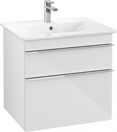 Тумба с раковиной Villeroy & Boch Venticello 60 glossy white, с ручками хром