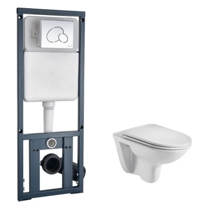 Комплект инсталляции WeltWasser Baarbach 004 GL-WT глянцевый + Marberg 410 RD