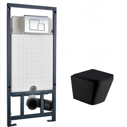 Комплект инсталляции WeltWasser Gelbach 043 MT-BL матовый + Marberg 507 SE