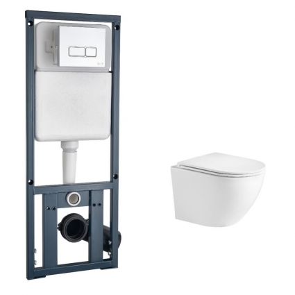Комплект инсталляции WeltWasser Merzbach 004 MT-WT матовый + Marberg 410 SE