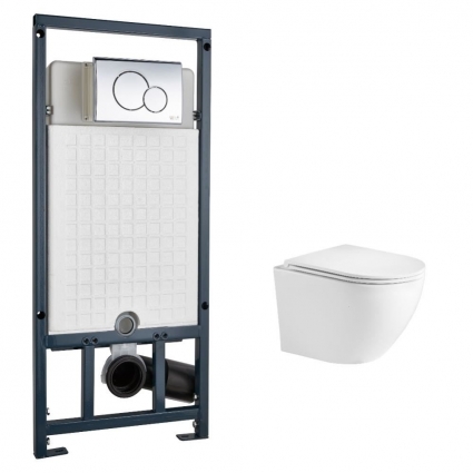 Комплект инсталляции WeltWasser Merzbach 004 MT-WT матовый + Marberg 507 RD