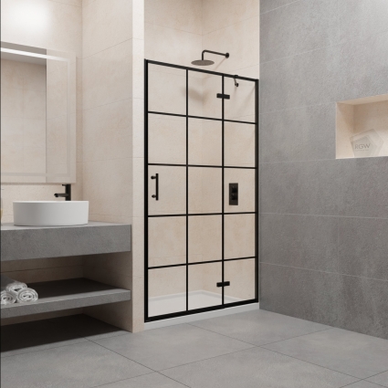 Душевая дверь RGW Passage PA-07B R 140x195 профиль чёрный, стекло прозрачное