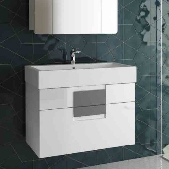 Тумба для комплекта Edelform Glass 80 серые ручки