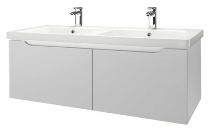Тумба для комплекта Dreja Color 125 2 ящика белый глянец