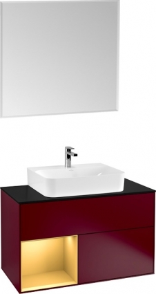 Мебель для ванной Villeroy & Boch Finion G112HFHB 100 с подсветкой и освещением стены