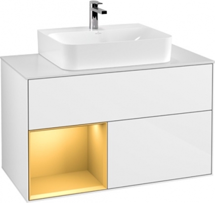 Тумба с раковиной Villeroy & Boch Finion G111HFGF 100 с подсветкой и освещением стены