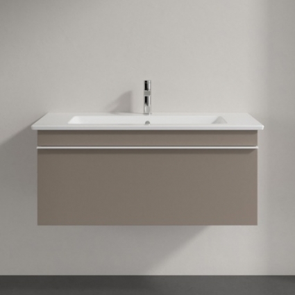 Тумба для комплекта Villeroy & Boch Venticello 95 truffle grey, с белой ручкой