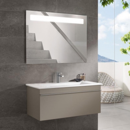 Мебель для ванной Villeroy & Boch Venticello 95 truffle grey, с ручкой хром