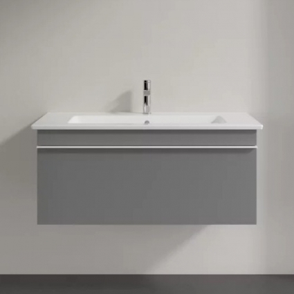 Тумба для комплекта Villeroy & Boch Venticello 95 glossy grey, с белой ручкой
