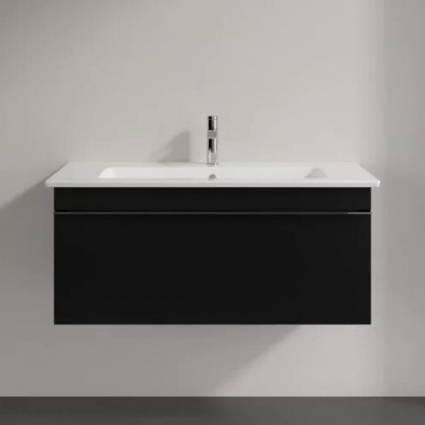 Тумба для комплекта Villeroy & Boch Venticello 95 black matt lacquer, с ручкой хром