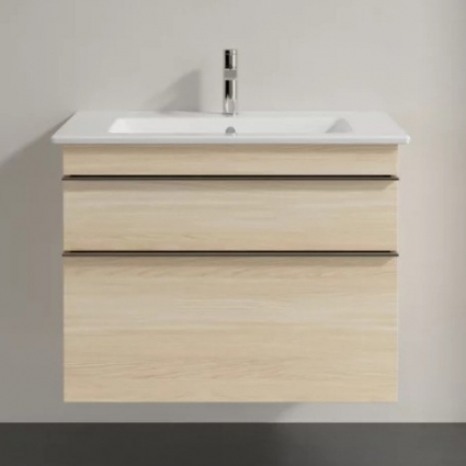 Тумба с раковиной Villeroy & Boch Venticello 80 elm impresso, с ручками хром