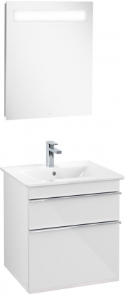 Мебель для ванной Villeroy & Boch Venticello 55 glossy white, с ручками хром