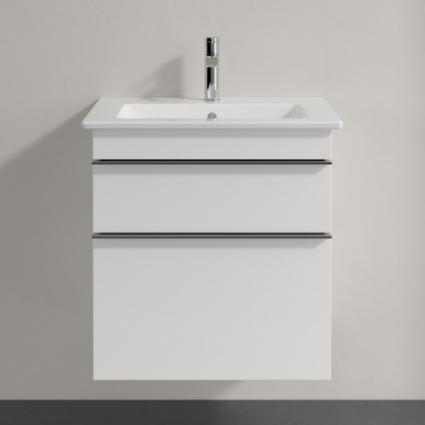 Тумба с раковиной Villeroy & Boch Venticello 55 glossy white, с ручками хром
