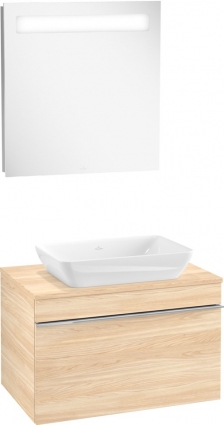 Мебель для ванной Villeroy & Boch Venticello 75 elm lmpresso, с ручкой хром