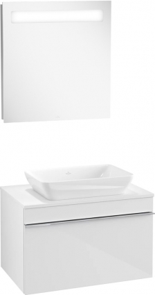 Мебель для ванной Villeroy & Boch Venticello 75 glossy white, с ручкой хром