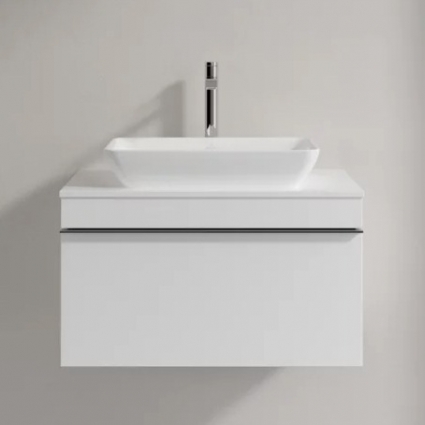 Тумба с раковиной Villeroy & Boch Venticello 75 glossy white, с ручкой хром