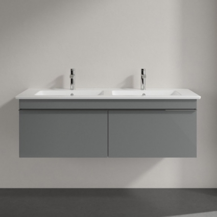 Тумба для комплекта Villeroy & Boch Venticello 125 glossy grey, с ручками хром