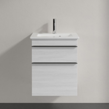 Тумба с раковиной Villeroy & Boch Venticello 46 white wood, с ручками хром