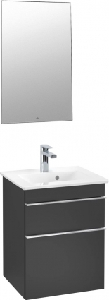 Мебель для ванной Villeroy & Boch Venticello 46 black matt lacquer, с ручками хром