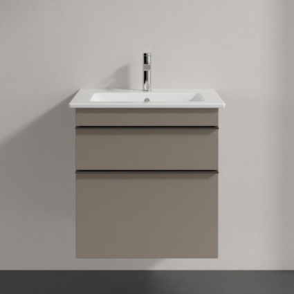 Тумба с раковиной Villeroy & Boch Venticello 55 truffle grey, с ручками хром