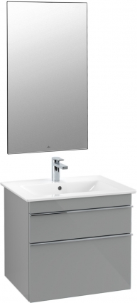 Мебель для ванной Villeroy & Boch Venticello 60 glossy grey, с ручками хром