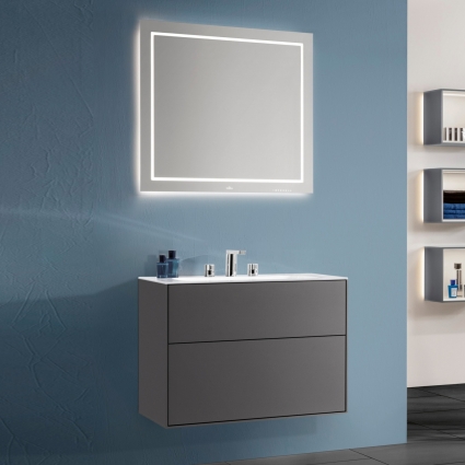 Мебель для ванной Villeroy & Boch Finion 80 anthracite matt lacquer, с настенным освещением