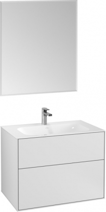 Мебель для ванной Villeroy & Boch Finion 80 glossy white lacquer, с настенным освещением