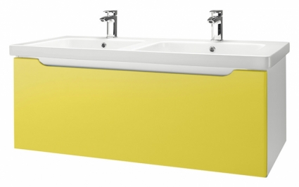 Тумба для комплекта Dreja Color 125 желтый глянец