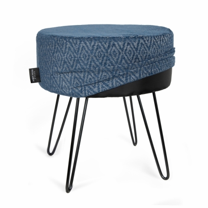 Чехол для пуфа ARBEN DECOR MAGIC Метеор Zoom Rhombus Denim синего цвета