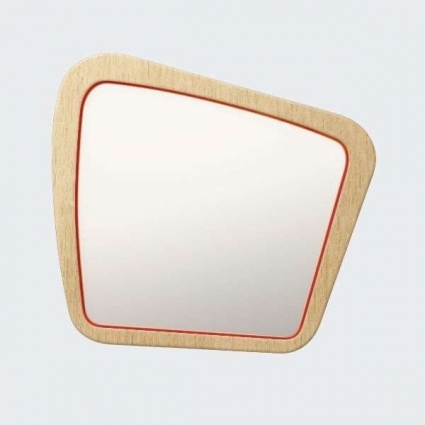 Зеркало настенное Woodi Woodi в шпоне с красным кантом