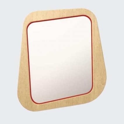 Зеркало настенное Woodi Woodi в шпоне с красным кантом