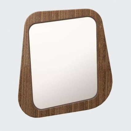 Зеркало настенное Woodi Woodi в темном шпоне с коричневым кантом