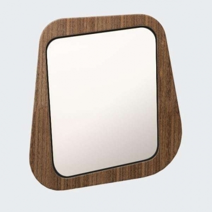 Зеркало настенное Woodi Woodi в темном шпоне с черным кантом