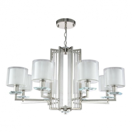 Подвесная люстра Crystal Lux Nicolas SP-PL8 Nickel/White