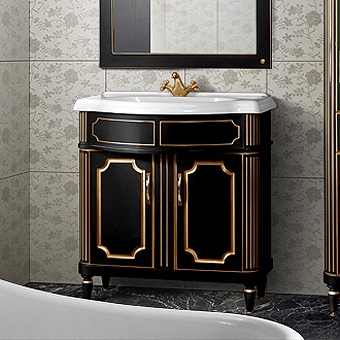 Тумба для комплекта Belux Каталония 85 черная с патиной