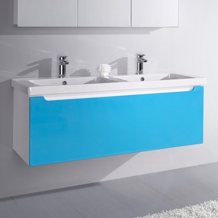 Тумба для комплекта Dreja Color 125 голубой глянец