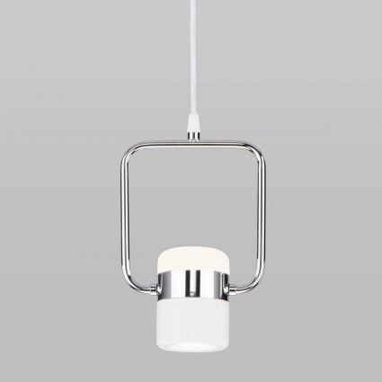 Подвесной светодиодный светильник Eurosvet Oskar 50165/1 LED хром/белый