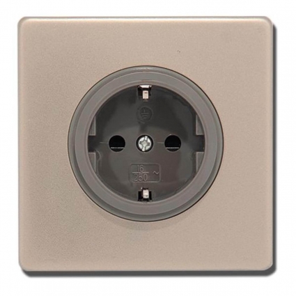 Розетка 2К+З Varilight Satin Chrome/черный Z1EG5FGN
