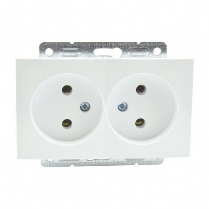 Розетка 2К двойная Mono Electric Despina/ Larissa 16A 250V винтовое подключение слоновая кость 500-000105-121