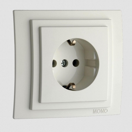 Розетка 2К+З Mono Electric Larissa 16A 250V винтовое подключение белый 103-191921-117