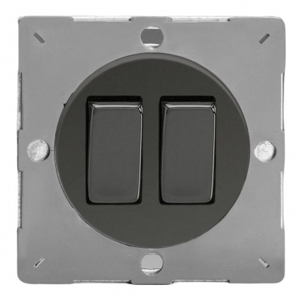 Выключатель Varilight двухклавишный Iridium Black Z1EG2I