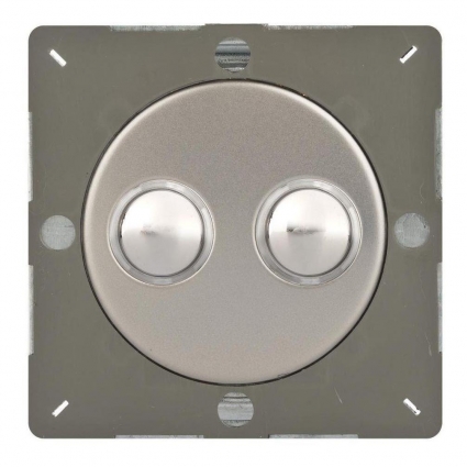 Переключатель кнопочный Varilight двойной 1-позиционный Satin Chrome Z1EGM2N