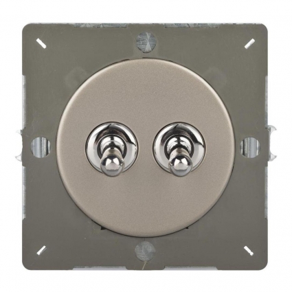 Тумблерный выключатель Varilight двухклавишный Satin Chrome Z1EGT2N