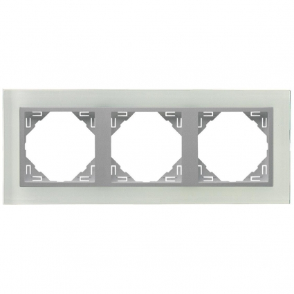 Рамка 3-постовая Efapel Logus 90 Crystal стекло/алюминий 90930 TCA