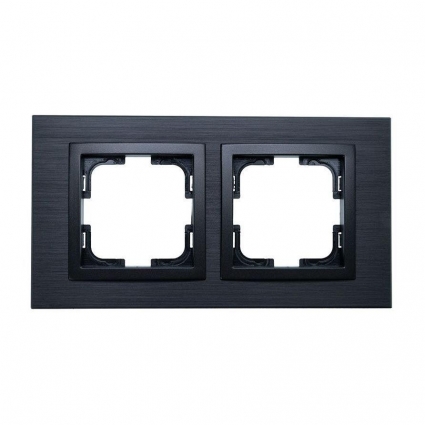 Рамка 2-постовая Mono Electric Style Aluminium дымчатый графит 107-820000-161