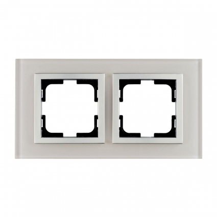 Рамка 2-постовая Mono Electric Style Glass белое стекло 107-710000-161