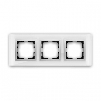 Рамка 3-постовая Mono Electric Style Glass белое стекло 107-710000-162