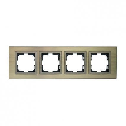 Рамка 4-постовая Mono Electric Style Aluminium бронза 107-810000-163